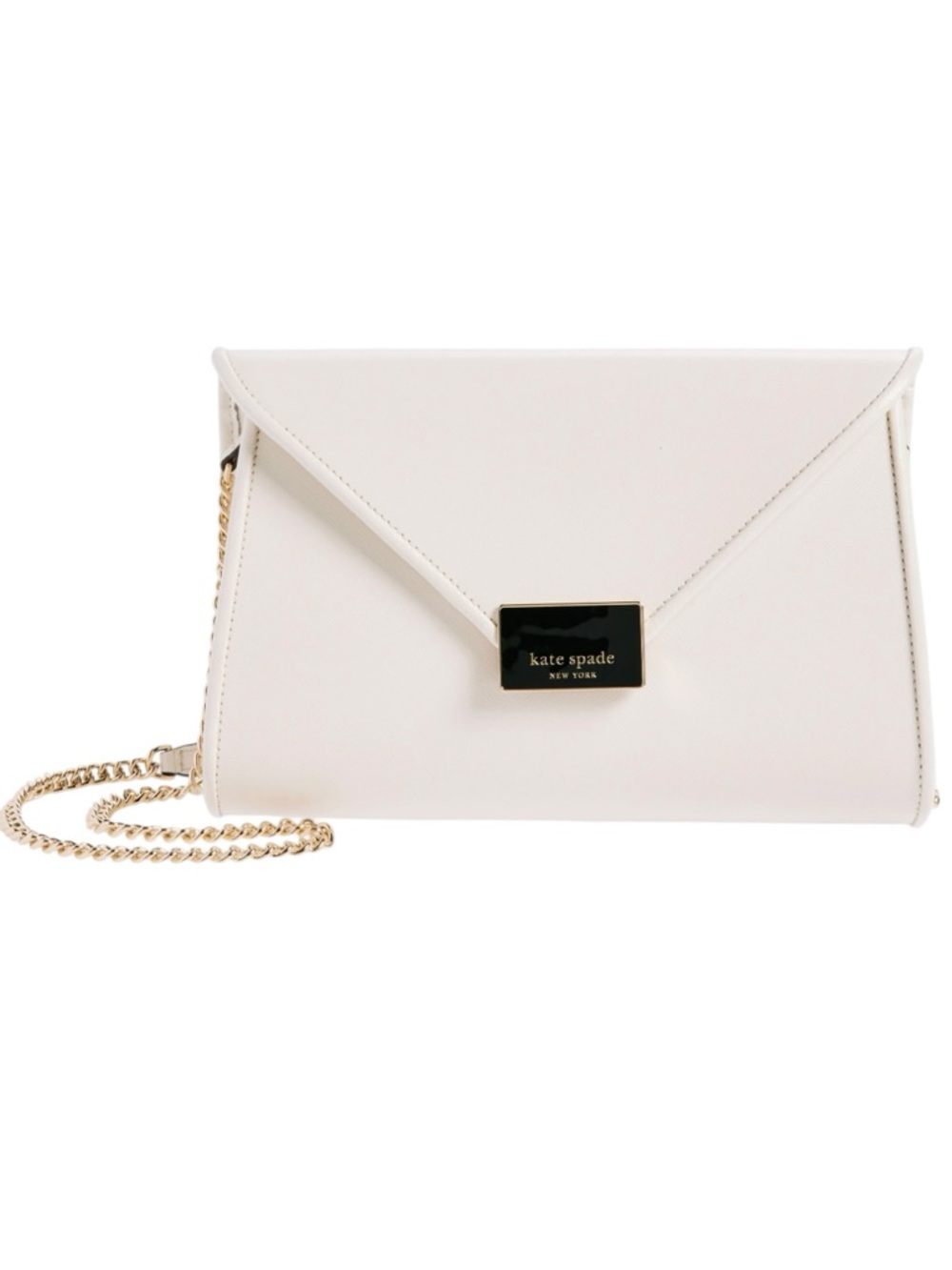 Kate Spade Beige / Off White Leather Envelope Convertible Clutch Crossbody Bag - Picture 3 of 8